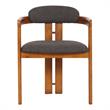 Armen Living Jazmin Fabric Upholstered Dining Chair - Walnut/Charcoal (Set of 2)