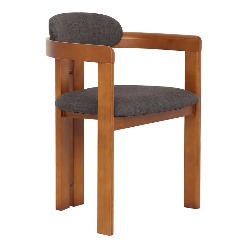 Armen Living Jazmin Fabric Upholstered Dining Chair - Walnut/Charcoal (Set of 2)