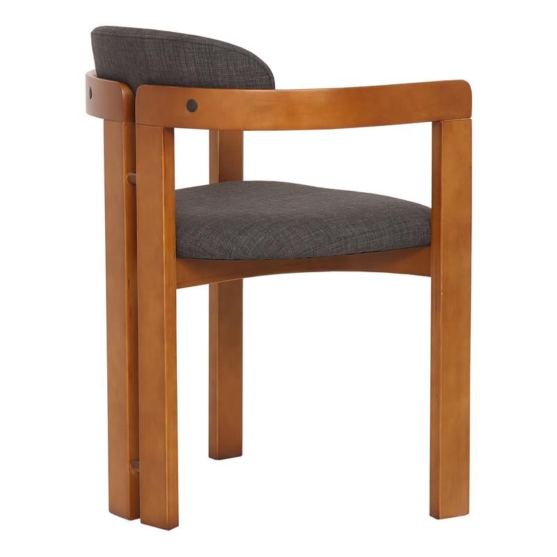 Armen Living Jazmin Fabric Upholstered Dining Chair - Walnut/Charcoal (Set of 2)