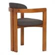 Armen Living Jazmin Fabric Upholstered Dining Chair - Walnut/Charcoal (Set of 2)