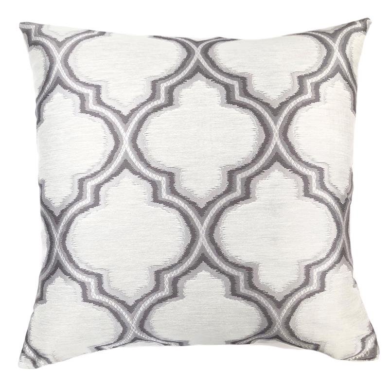 Aria Feather And Down Throw Pillow In Gray Jacquard Fabric