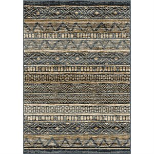 Togo Contemporary 5x8 Area Rug in Blue/Gold