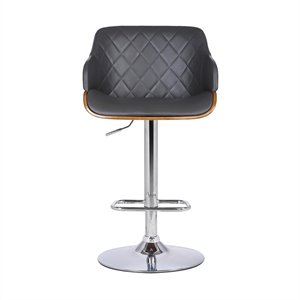 armen living armen toby faux leather quilted adjustable bar stool