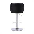 Armen Living Toby Modern Faux Leather Adjustable Bar Stool in Black and Walnut