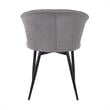 Armen Living Lulu Modern Velvet & Metal Dining Arm Chair in Gray/Black
