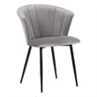 Armen Living Lulu Modern Velvet & Metal Dining Arm Chair in Gray/Black
