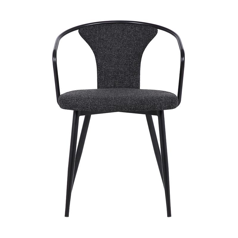 Armen Living Francis Modern Fabric Dining Chair in Rich Black