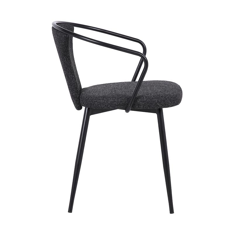 Armen Living Francis Modern Fabric Dining Chair in Rich Black