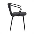 Armen Living Francis Modern Fabric Dining Chair in Rich Black