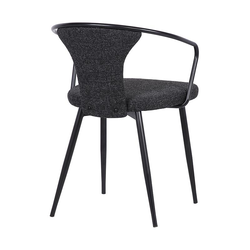 Armen Living Francis Modern Fabric Dining Chair in Rich Black