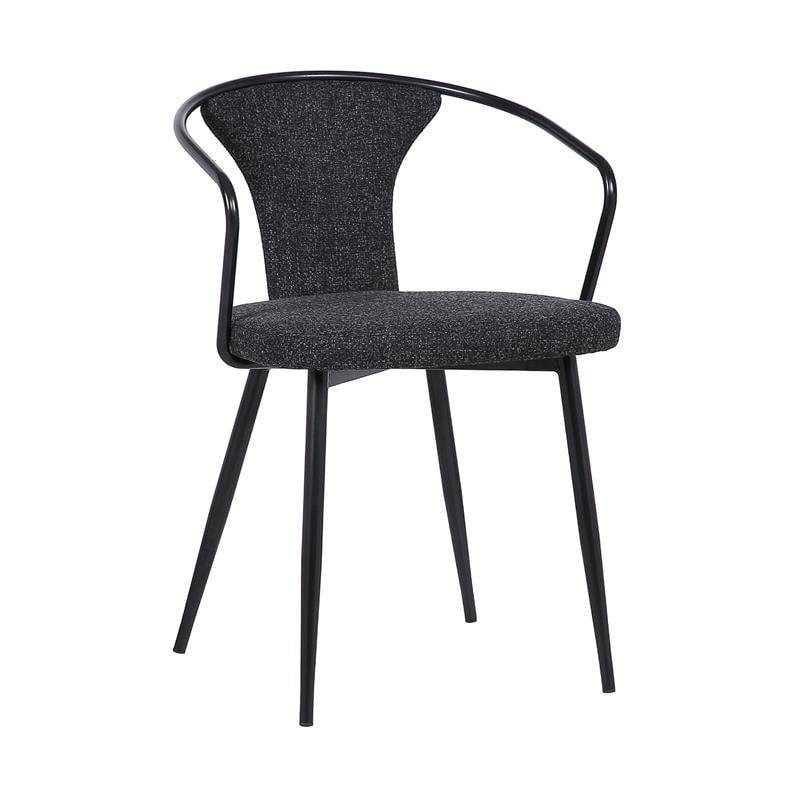 Armen Living Francis Modern Fabric Dining Chair in Rich Black