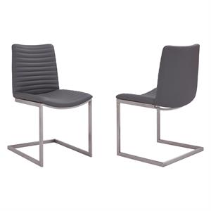 armen living april faux leather upholstered dining side chair (set of 2)