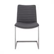 Armen Living April Faux Leather & Metal Dining Chair in Gray/Silver (Set of 2)