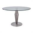 Armen Living Lindsey Stainless Steel & Glass Dining Table in Gray/Chrome