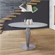 Armen Living Lindsey Stainless Steel & Glass Dining Table in Gray/Chrome