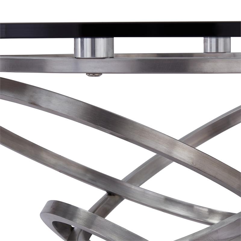 Armen Living Wendy Contemporary / Modern Stainless Steel Dining Table in Chrome