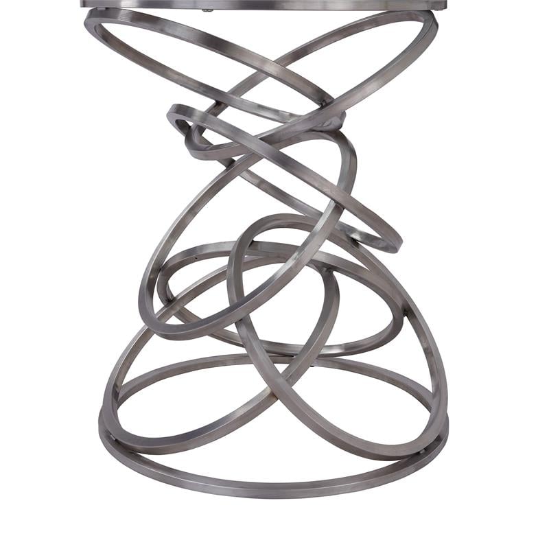 Armen Living Wendy Contemporary / Modern Stainless Steel Dining Table in Chrome