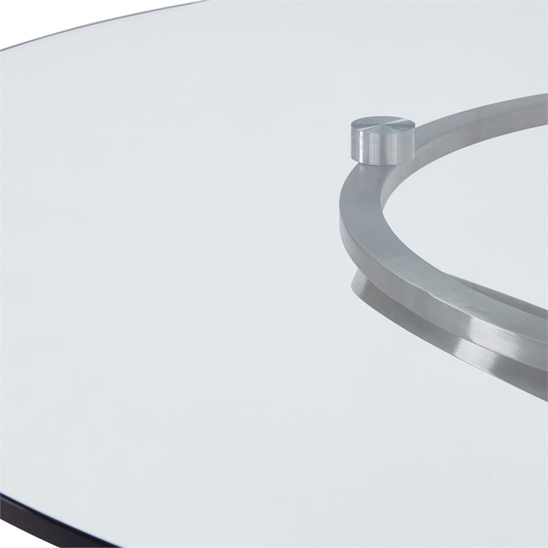 Armen Living Wendy Contemporary / Modern Stainless Steel Dining Table in Chrome
