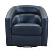 Armen Living Desi Modern Leather Swivel Accent Chair in Black