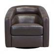 Armen Living Desi Contemporary Leather Swivel Accent Chair in Espresso