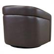 Armen Living Desi Contemporary Leather Swivel Accent Chair in Espresso