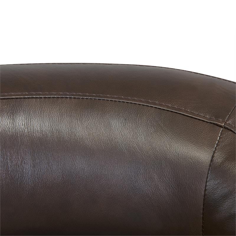 Armen Living Desi Contemporary Leather Swivel Accent Chair in Espresso