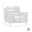 Armen Living Lizette Contemporary Leather Chair with Wood Legs in Gray