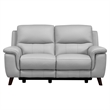 Armen Living Lizette Contemporary Genuine Leather Loveseat in Espresso