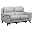 Armen Living Lizette Contemporary Genuine Leather Loveseat in Espresso