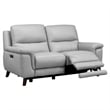 Armen Living Lizette Contemporary Genuine Leather Loveseat in Espresso