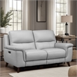 Armen Living Lizette Contemporary Genuine Leather Loveseat in Espresso