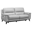Armen Living Lizette Contemporary Genuine Leather Sofa in Espresso