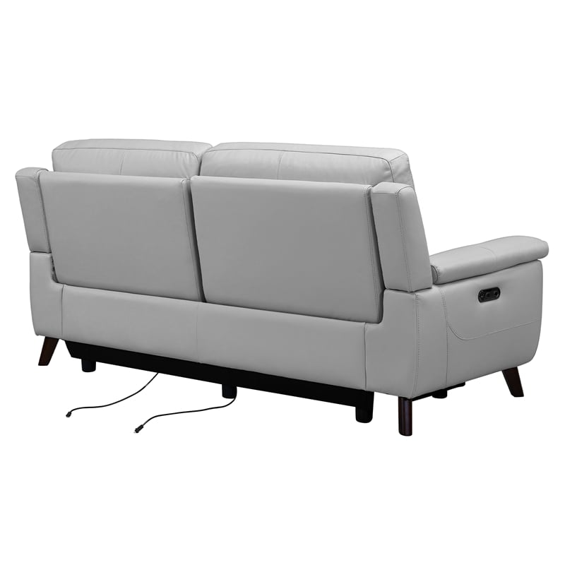 Armen Living Lizette Contemporary Genuine Leather Sofa in Espresso