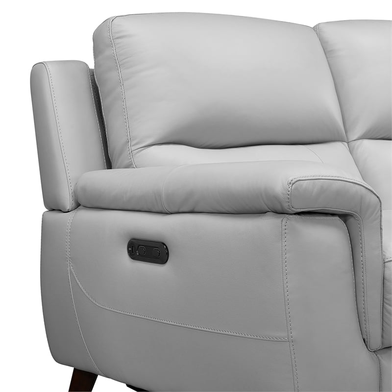 Armen Living Lizette Contemporary Genuine Leather Sofa in Espresso
