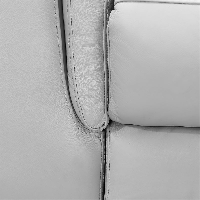 Armen Living Lizette Contemporary Genuine Leather Sofa in Espresso