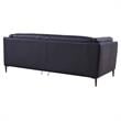 Armen Living Primrose Contemporary Genuine Leather Sofa in Blue