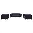 Armen Living Primrose Contemporary Genuine Leather Sofa in Blue