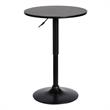 Armen Living Bentley Contemporary Metal Adjustable Pub Table in Black