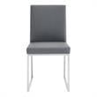Armen Living Trevor Modern Faux Leather Dining Chair in Gray (Set of 2)
