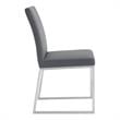 Armen Living Trevor Modern Faux Leather Dining Chair in Gray (Set of 2)