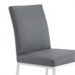 Armen Living Trevor Modern Faux Leather Dining Chair in Gray (Set of 2)