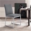 Armen Living Trevor Modern Faux Leather Dining Chair in Gray (Set of 2)