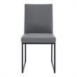 Armen Living Trevor Modern Faux Leather Dining Chair in Black (Set of 2)