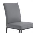 Armen Living Trevor Modern Faux Leather Dining Chair in Black (Set of 2)