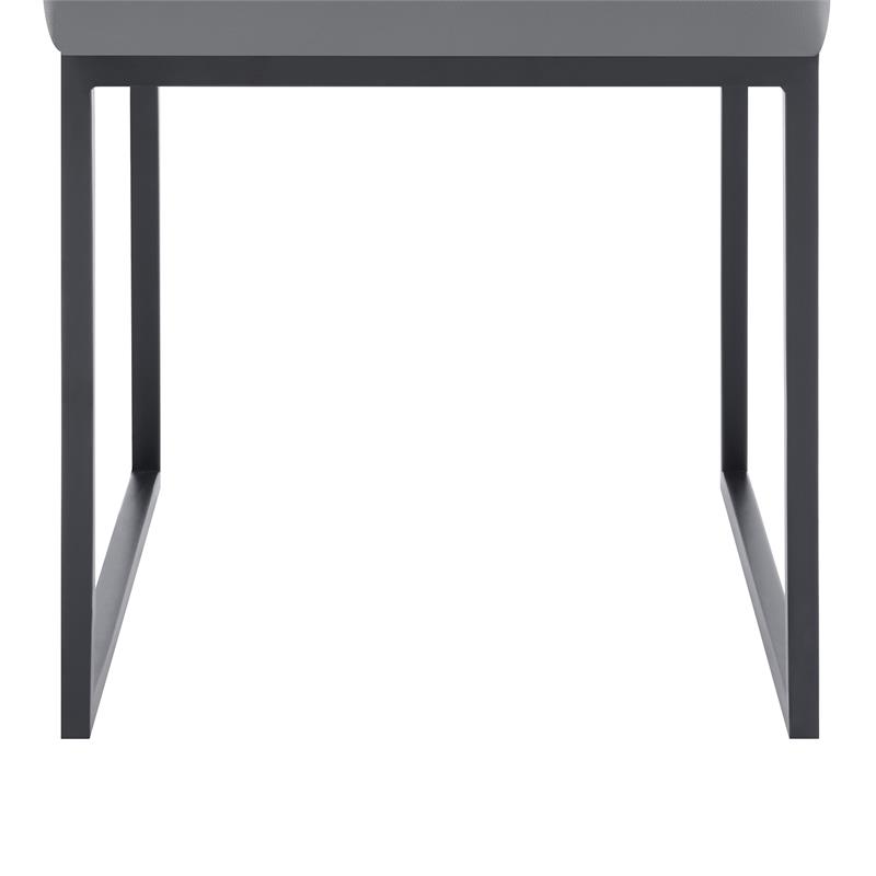 Armen Living Trevor Modern Faux Leather Dining Chair in Black (Set of 2)
