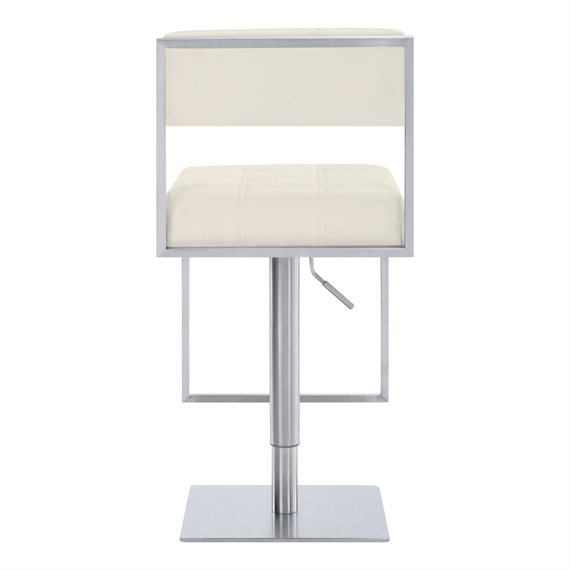 Armen Living Michele Modern Stainless Steel Swivel Barstool in Chrome