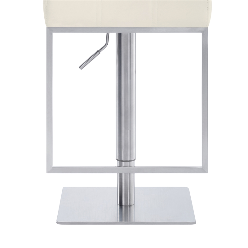 Armen Living Michele Modern Stainless Steel Swivel Barstool in Chrome