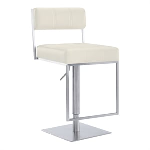 Armen Living Michele Modern Stainless Steel Swivel Barstool in Chrome