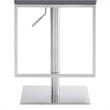 Armen Living Michele Faux Leather Swivel Bar Stool in Gray/Stainless Steel