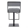 Armen Living Michele Modern Faux Leather Swivel Bar Stool in Gray/Black